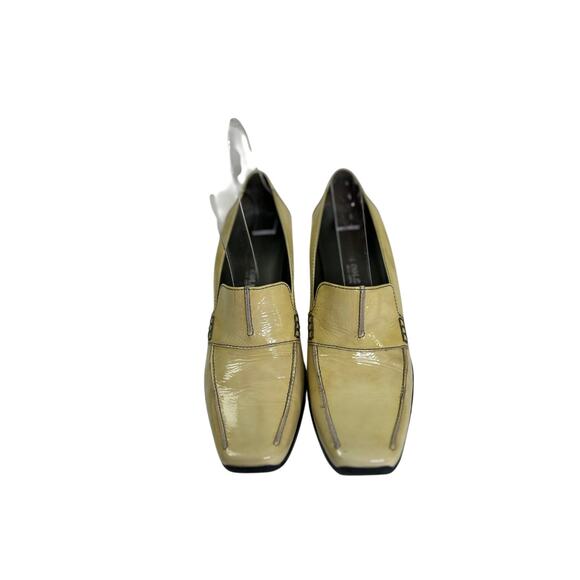 Vintage, Rare Kenneth Cole Butter Yellow Patent Leather Wedge Slip-Ons - Picture 3 of 10